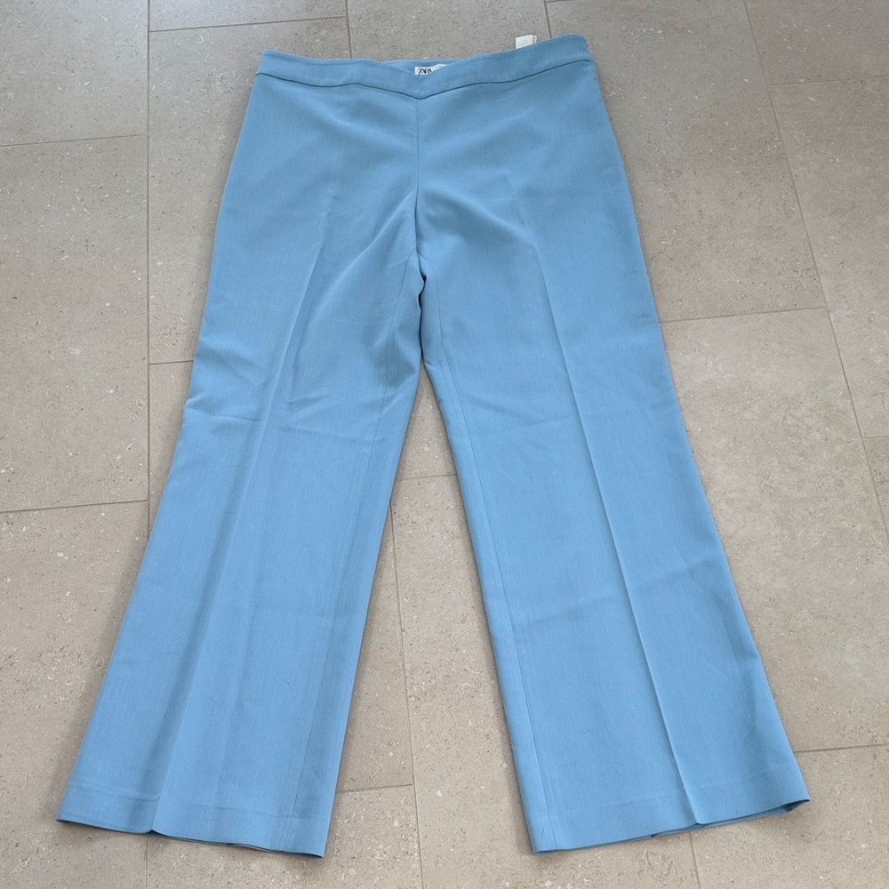 Zara Light Blue Wide-Leg Pants